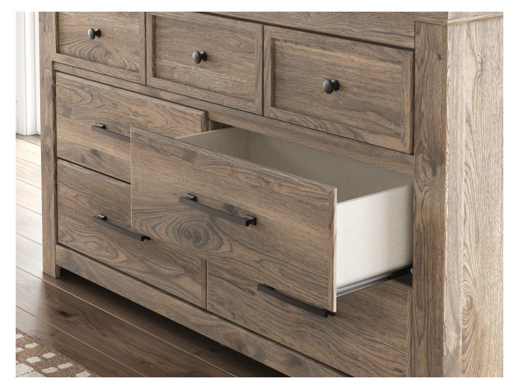 Rusticott King Poster Bed, Dresser, Mirror and Nightstand - image 23