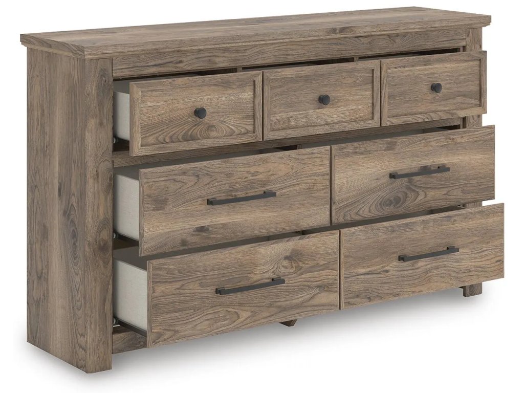 Rusticott Queen Panel Bed, Dresser and Nightstand - image 3