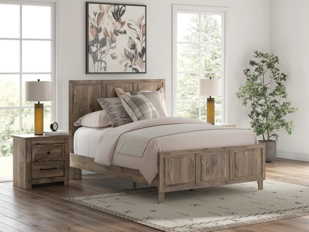 Rusticott Queen Panel Bed, Dresser and Nightstand - image 24