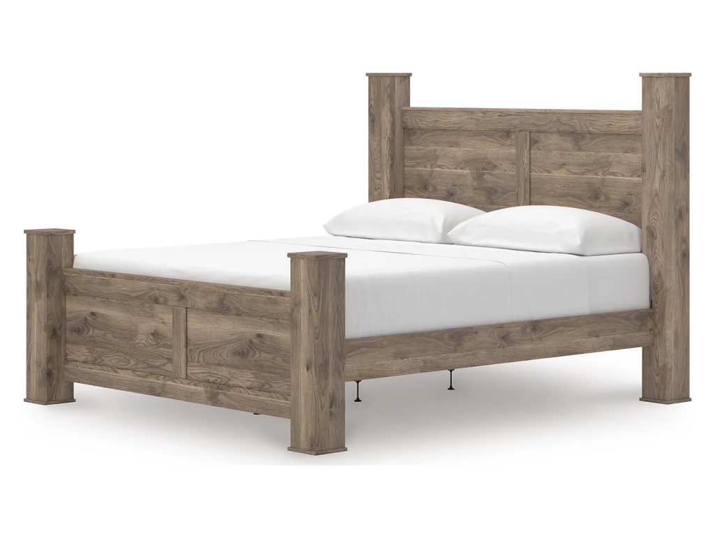 Rusticott King Poster Bed, Dresser, Mirror and Nightstand - image 14