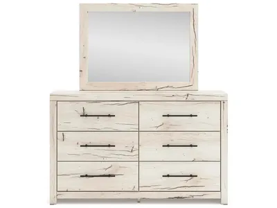 Lawroy King Panel Bed, Dresser, Mirror, Chest and Nightstand - Alternative View