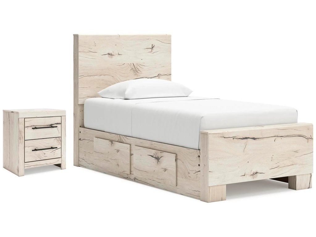 Lawroy Twin Panel Bed with Storage and Nightstand - main image
