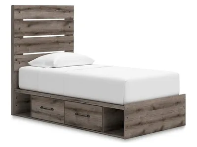 Graystorm Twin Panel Bed with Storage