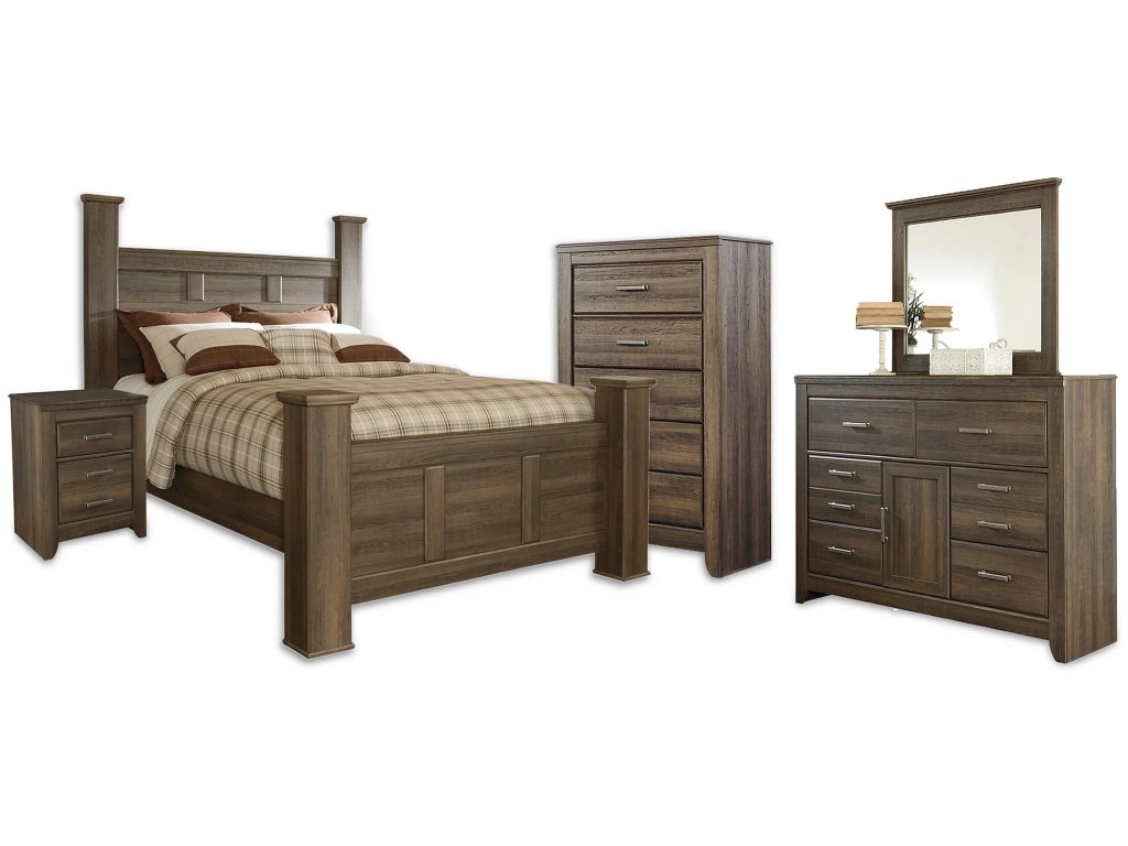 Juararo Queen Poster Bed, Dresser, Mirror, Chest and Nightstand - main image