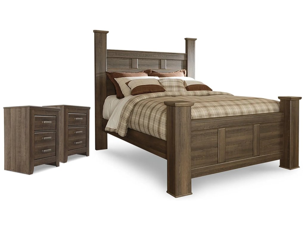 Juararo Queen Poster Bed, and 2 Nightstands - main image