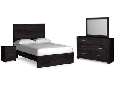 Belachime Full Panel Bed, Dresser, Mirror and Nightstand