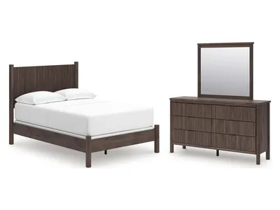 Pamytta Full Panel Bed, Dresser and Mirror