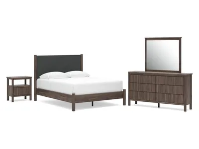 Pamytta Queen Panel Bed, Dresser, Mirror and Nightstand