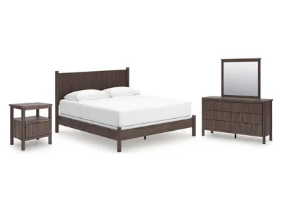 Pamytta King Panel Bed, Dresser, Mirror and Nightstand