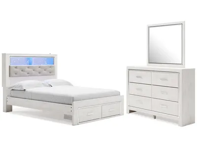 Altyra Queen Panel Storage Bed, Dresser, Mirror and 2 Nightstands