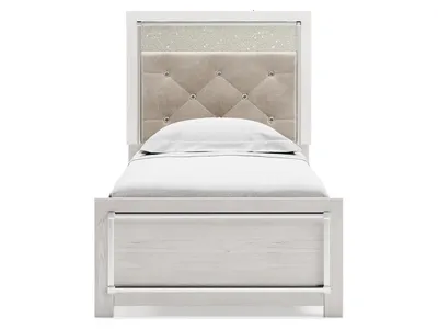 Altyra Twin Upholstered Panel Bed and 2 Nightstands