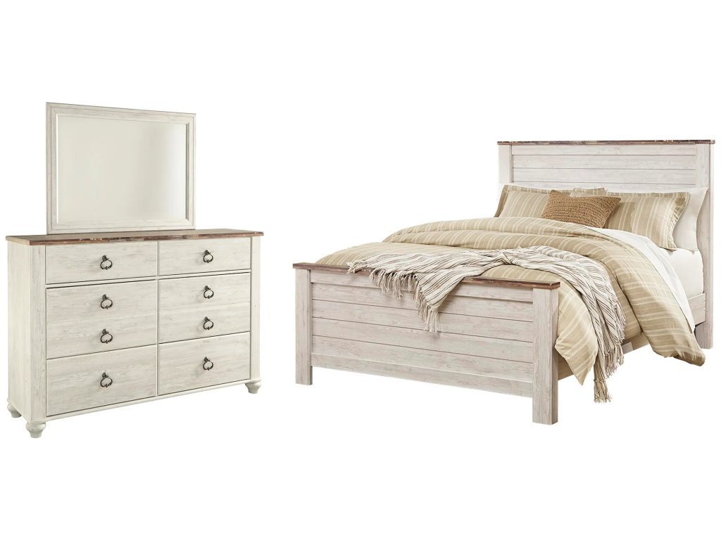 Willowton Queen Panel Bed, Dresser and Mirror - main image