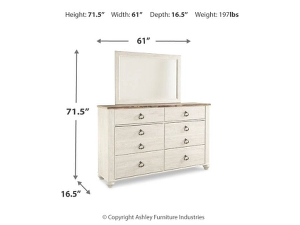 Willowton Twin Bed with Storage, Dresser, Mirror, Chest and Nightstand - image 2