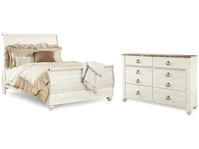 Willowton Queen Sleigh Bed and Dresser