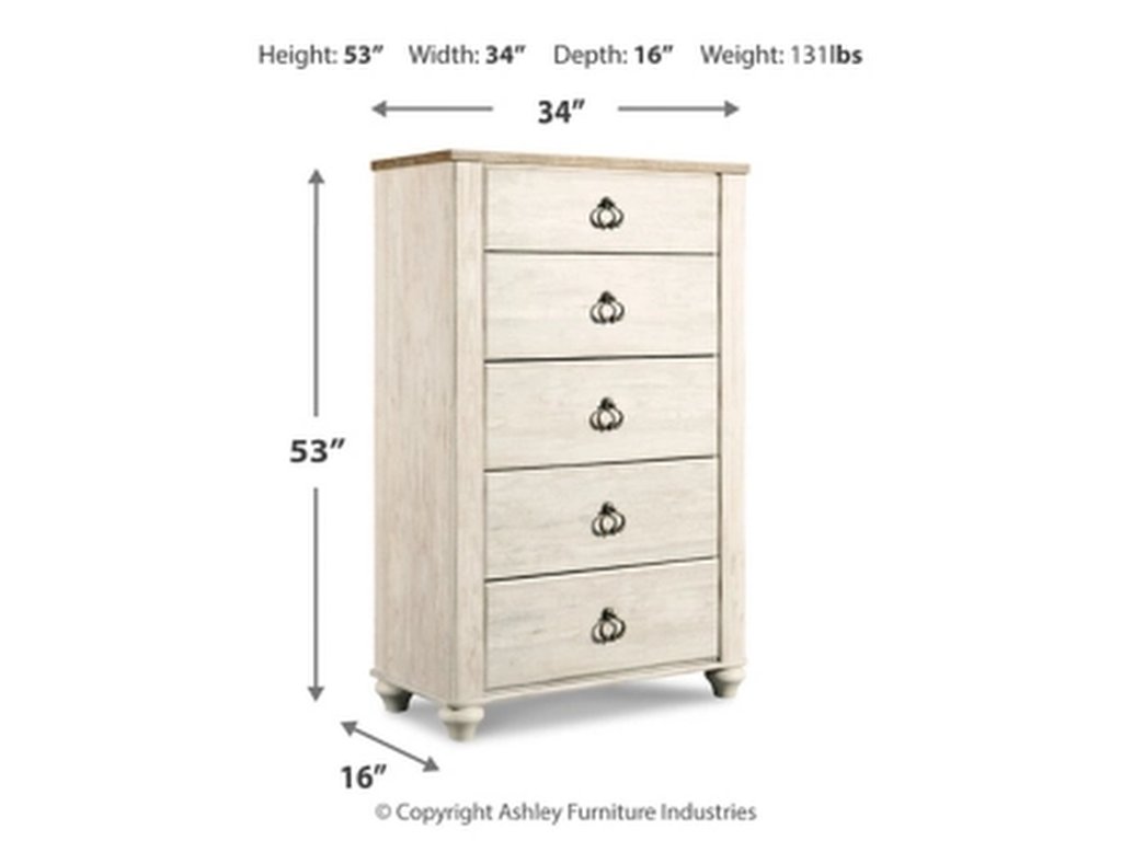 Willowton Twin Bed with Storage, Dresser, Mirror, Chest and Nightstand - image 4