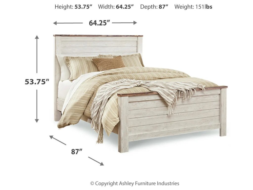 Willowton Queen Panel Bed, Dresser and Mirror - image 4