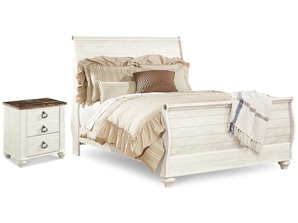 Willowton Queen Sleigh Bed and Nightstand - main image