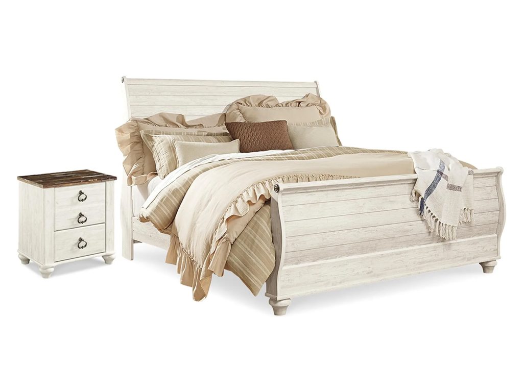 Willowton King Sleigh Bed and Nightstand - main image