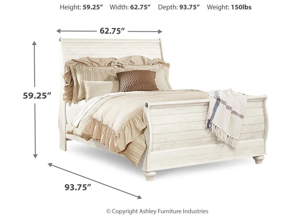Willowton Queen Sleigh Bed and Nightstand - image 2