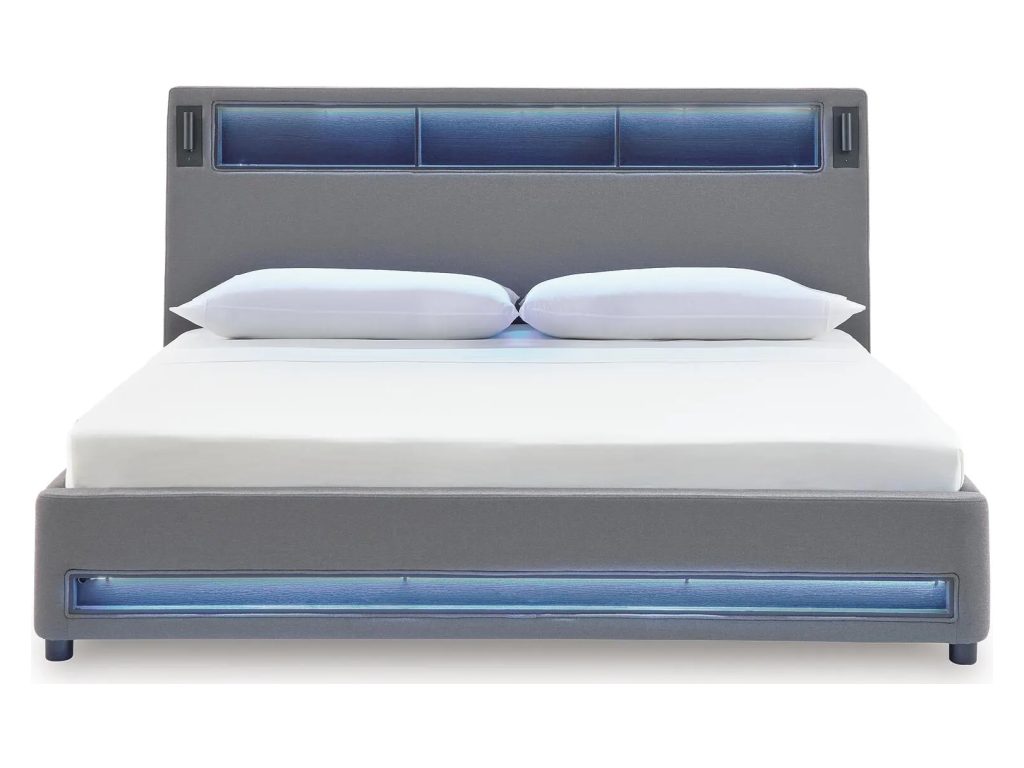 Finigale King Upholstered Bed with Wireless Audio - image 5
