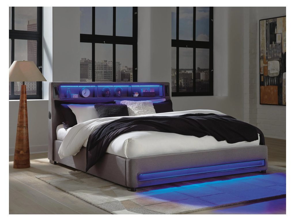 Finigale King Upholstered Bed with Wireless Audio - image 11