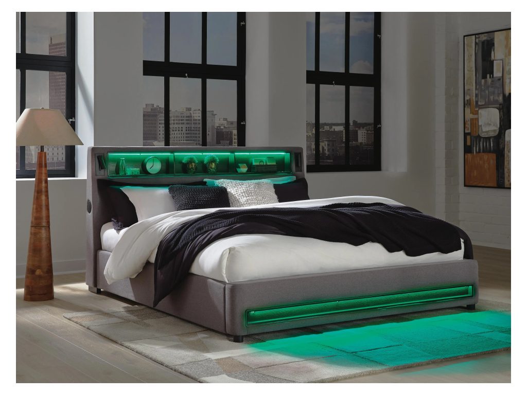 Finigale King Upholstered Bed with Wireless Audio - image 12