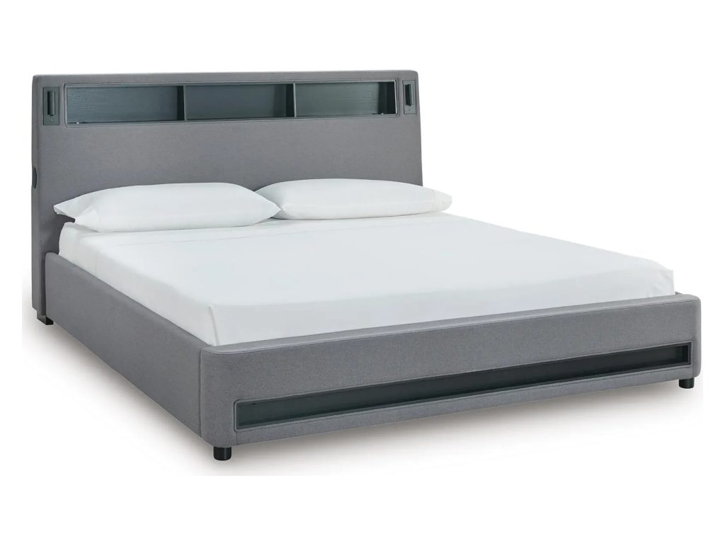 Finigale King Upholstered Bed with Wireless Audio - image 2