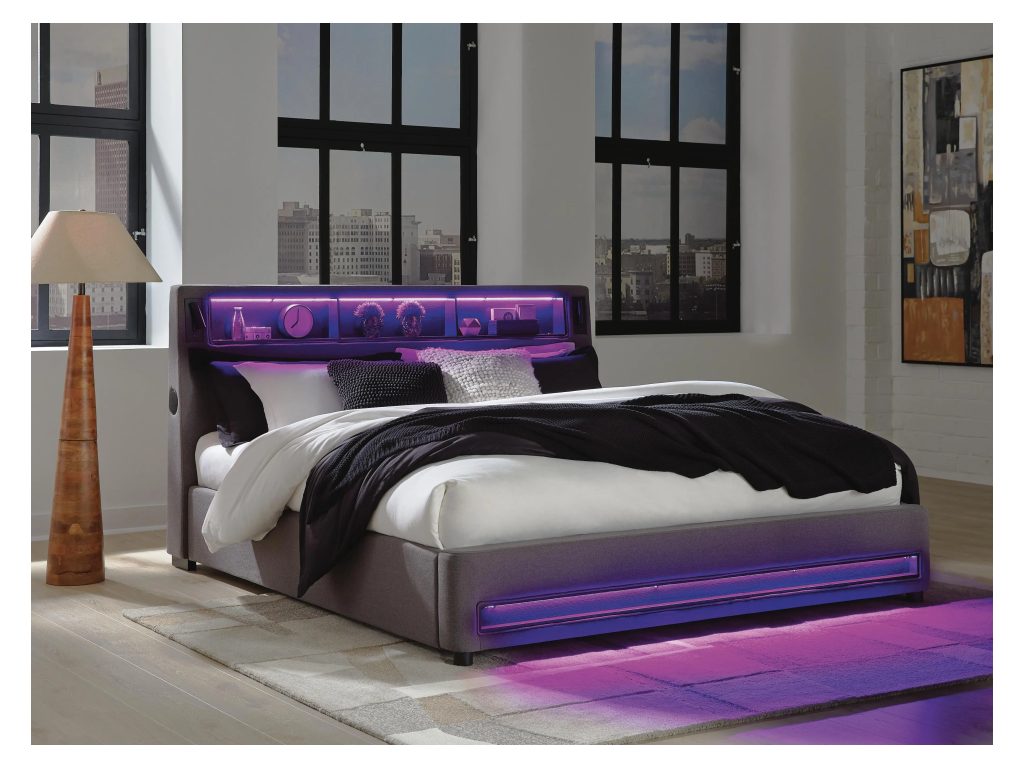 Finigale King Upholstered Bed with Wireless Audio - image 13