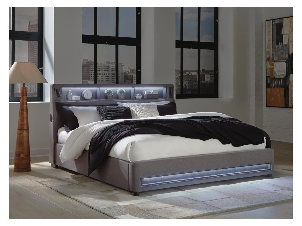 Finigale King Upholstered Bed with Wireless Audio - image 10