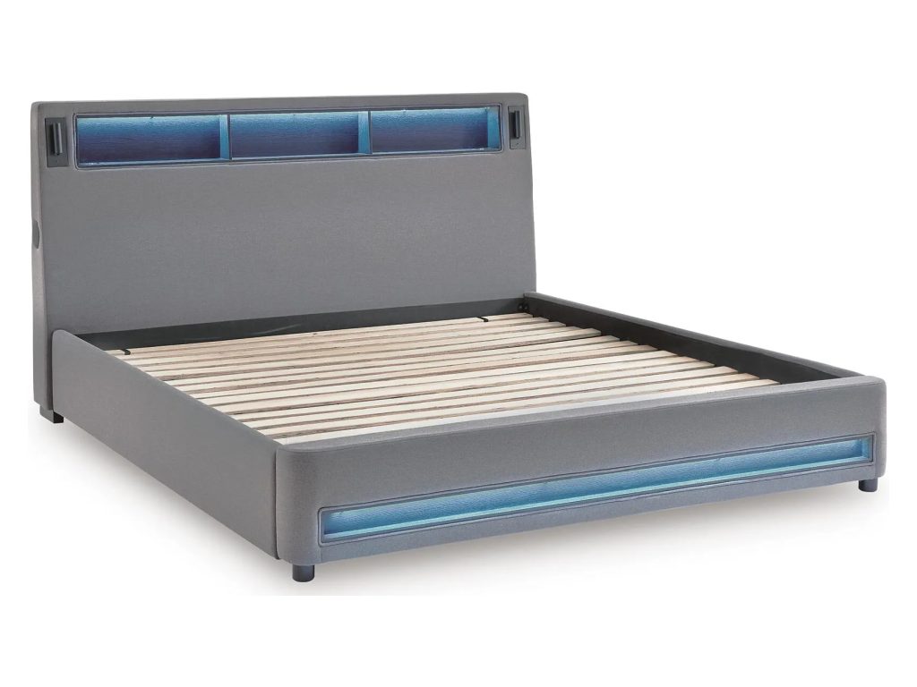 Finigale King Upholstered Bed with Wireless Audio - image 3