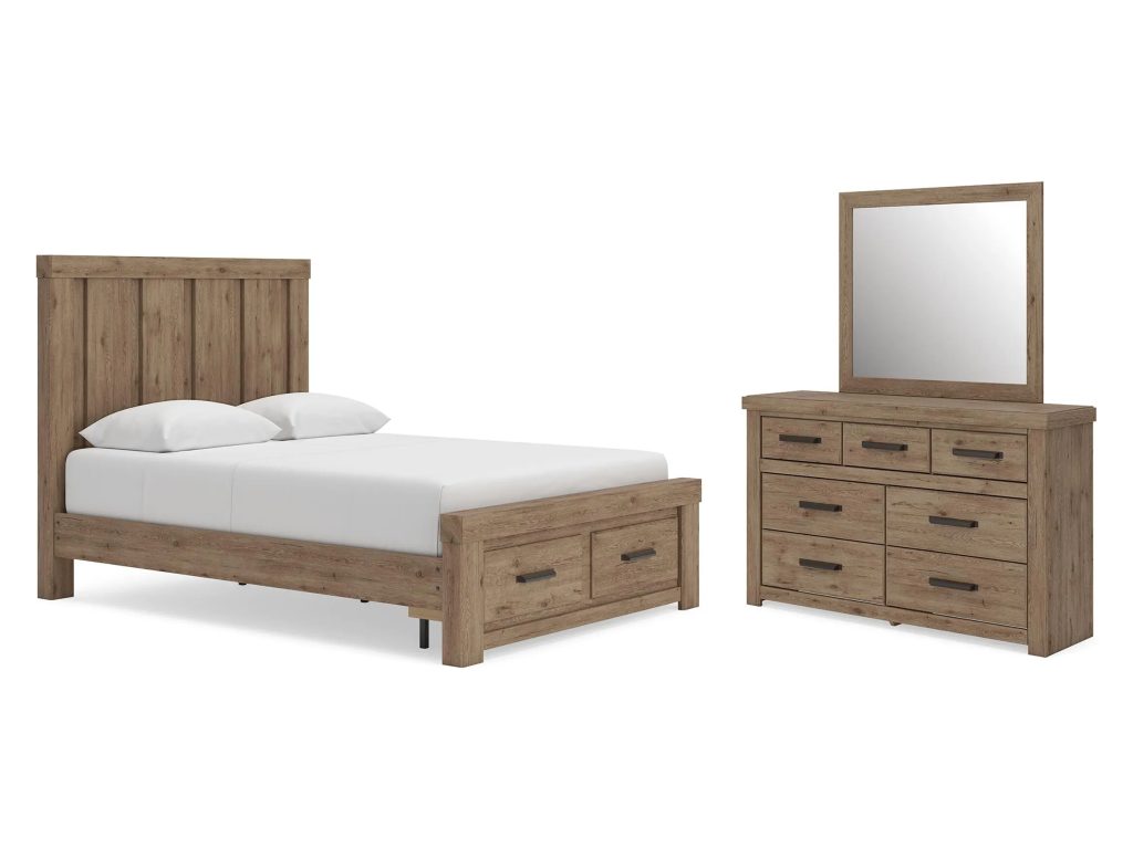 Oliandon Queen Panel Storage Bed, Dresser and Mirror - main image
