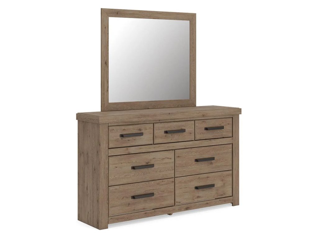 Oliandon Queen Panel Bed, Dresser and Mirror - image 2