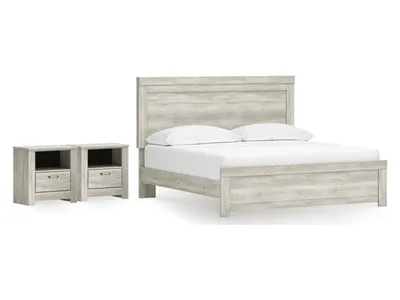 Bellaby King Panel Bed and 2 Nightstands