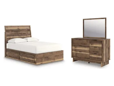Chirason Full Panel Storage Bed, Dresser and Mirror