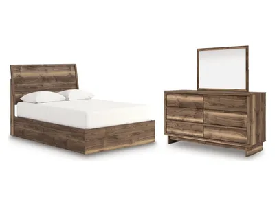 Chirason Queen Panel Bed, Dresser and Mirror