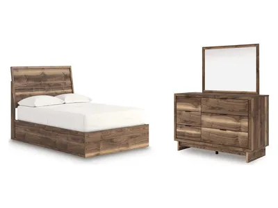 Chirason Full Panel Platform Bed, Dresser and Mirror