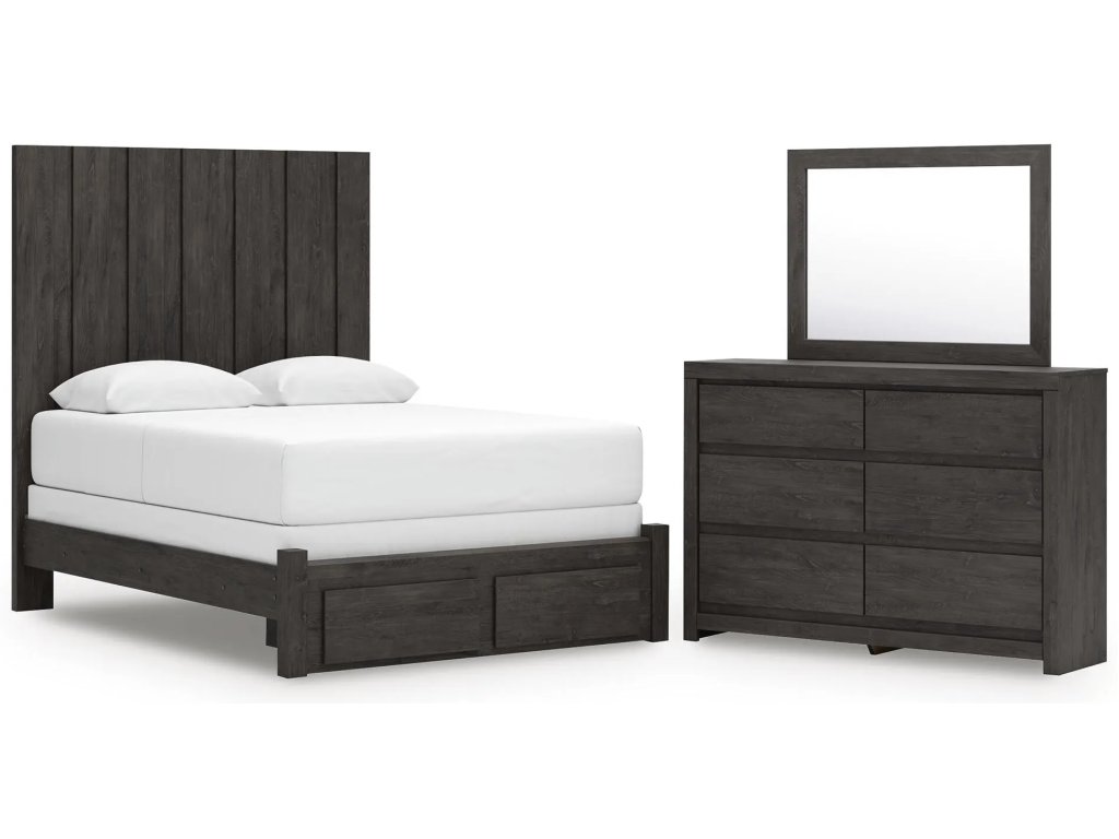 Fraluna Queen Panel Storage Bed, Dresser and Mirror - main image