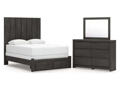 Fraluna Queen Panel Storage Bed, Dresser and Mirror