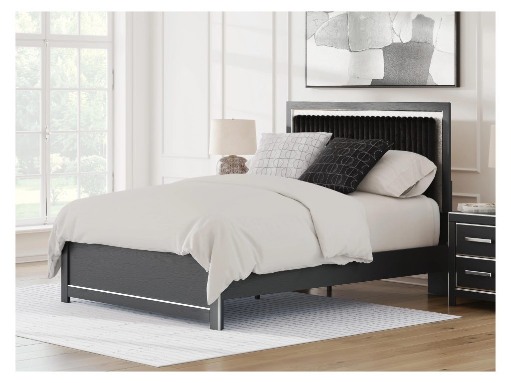 Zuraleus Queen Upholstered Panel Platform Bed - image 1