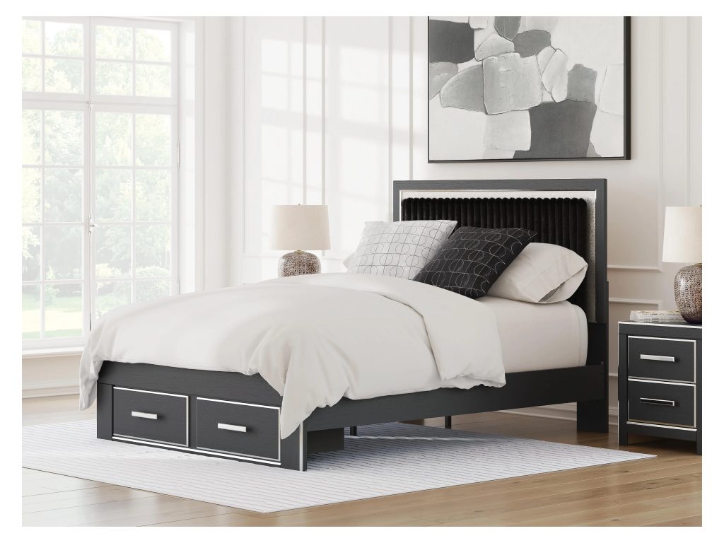 Zuraleus Queen Upholstered Panel Platform Storage Bed - image 1