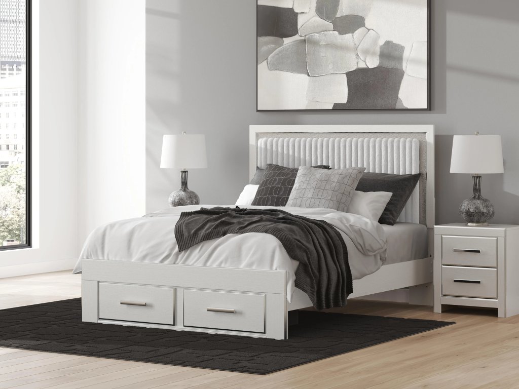 Zuraleus Queen Upholstered Panel Platform Storage Bed - image 1