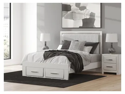 Zuraleus Queen Upholstered Panel Platform Storage Bed