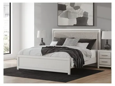 Zuraleus King Upholstered Panel Platform Bed