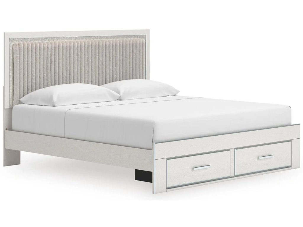 Zuraleus King Upholstered Panel Platform Storage Bed - main image