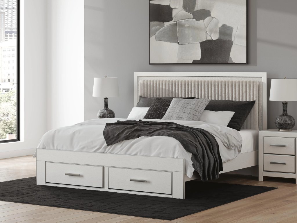 Zuraleus King Upholstered Panel Platform Storage Bed - image 1