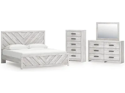 Cayboni King Panel Bed, Dresser, Mirror and Chest