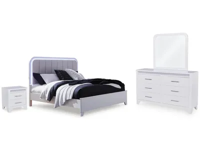Jarlee Queen Panel Bed, Dresser, Mirror and Nightstand