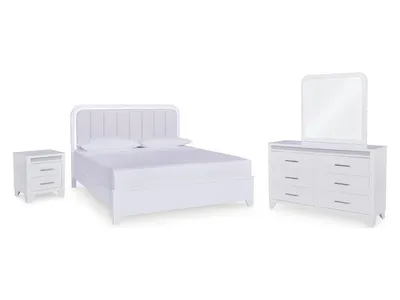 Jarlee King Panel Bed, Dresser, Mirror and Nightstand