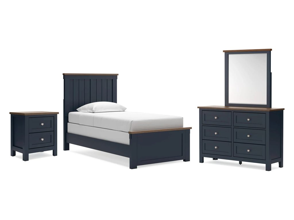 Landocken Twin Panel Bed, Dresser, Mirror and Nightstand - main image