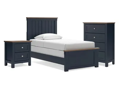 Landocken Twin Panel Bed, Chest and Nightstand